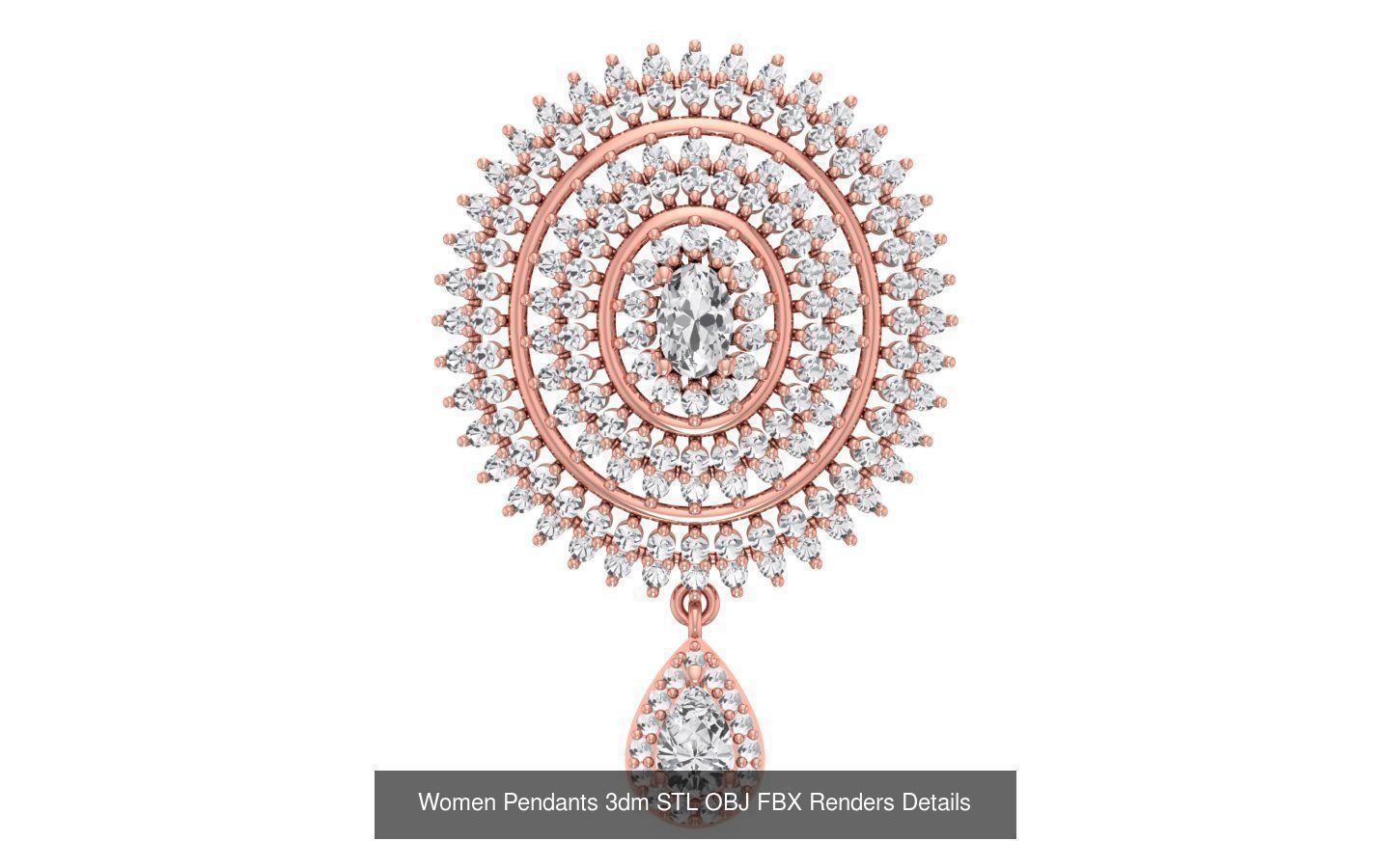 166 Women Pendants 3dm STL OBJ FBX Renders Details Collection _41