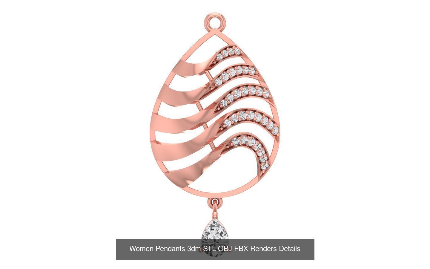 166 Women Pendants 3dm STL OBJ FBX Renders Details Collection _40