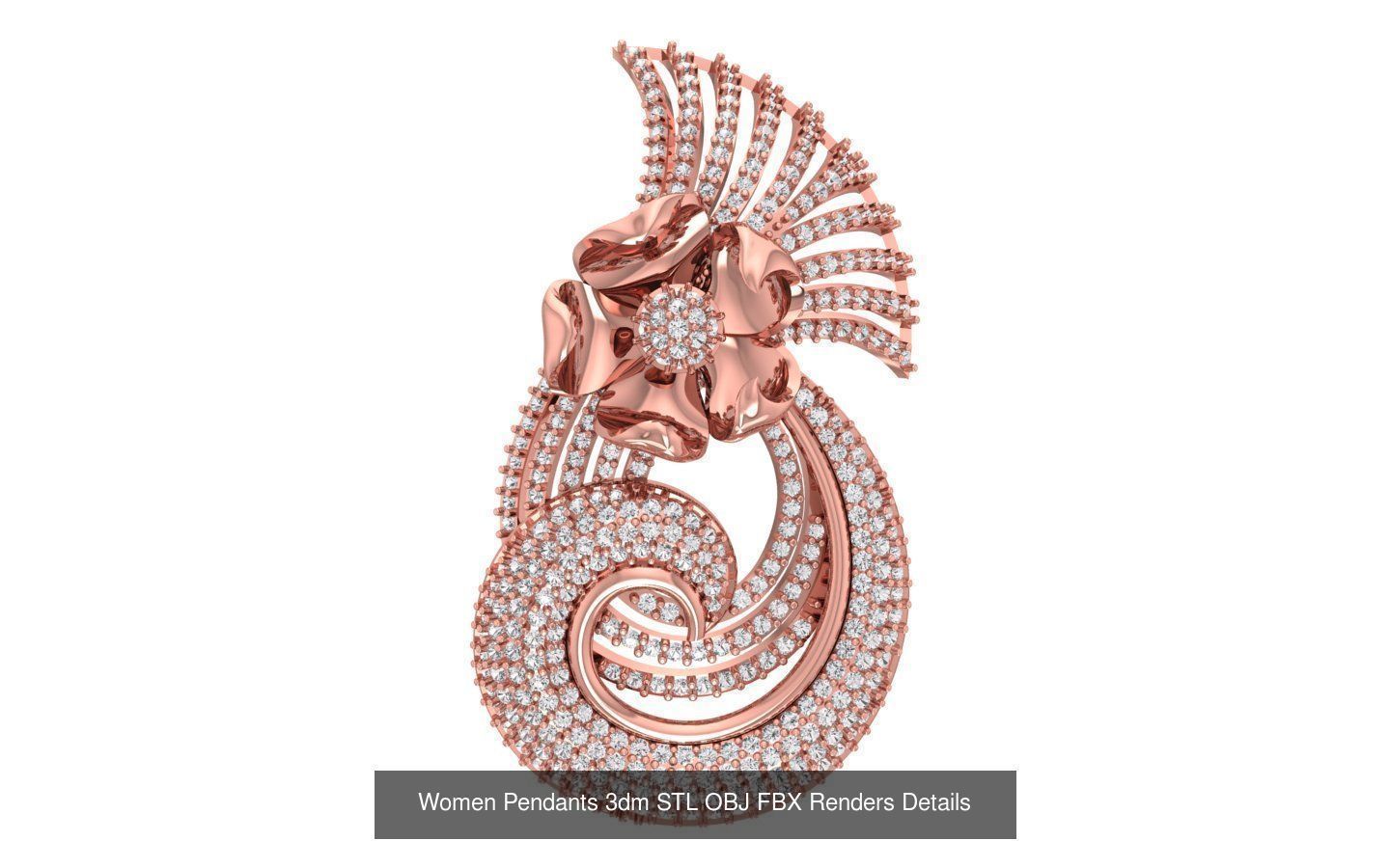 166 Women Pendants 3dm STL OBJ FBX Renders Details Collection _114