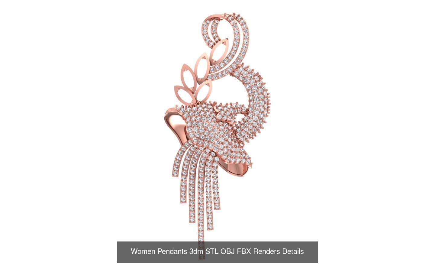 166 Women Pendants 3dm STL OBJ FBX Renders Details Collection _166