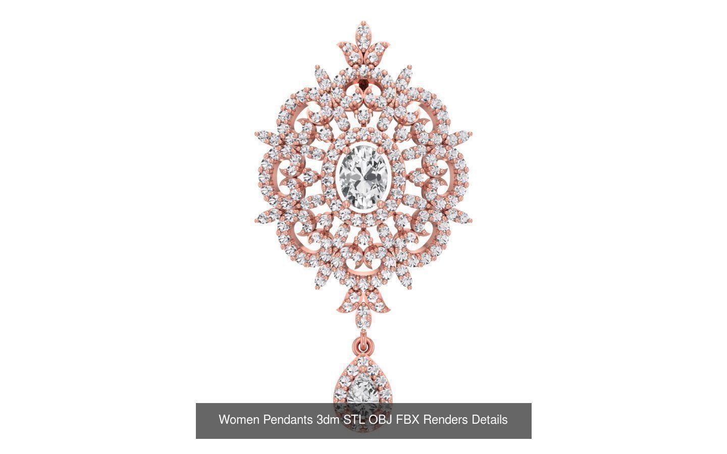 166 Women Pendants 3dm STL OBJ FBX Renders Details Collection _50