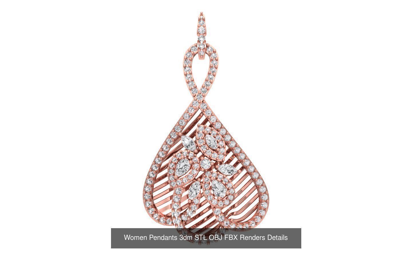 166 Women Pendants 3dm STL OBJ FBX Renders Details Collection _95