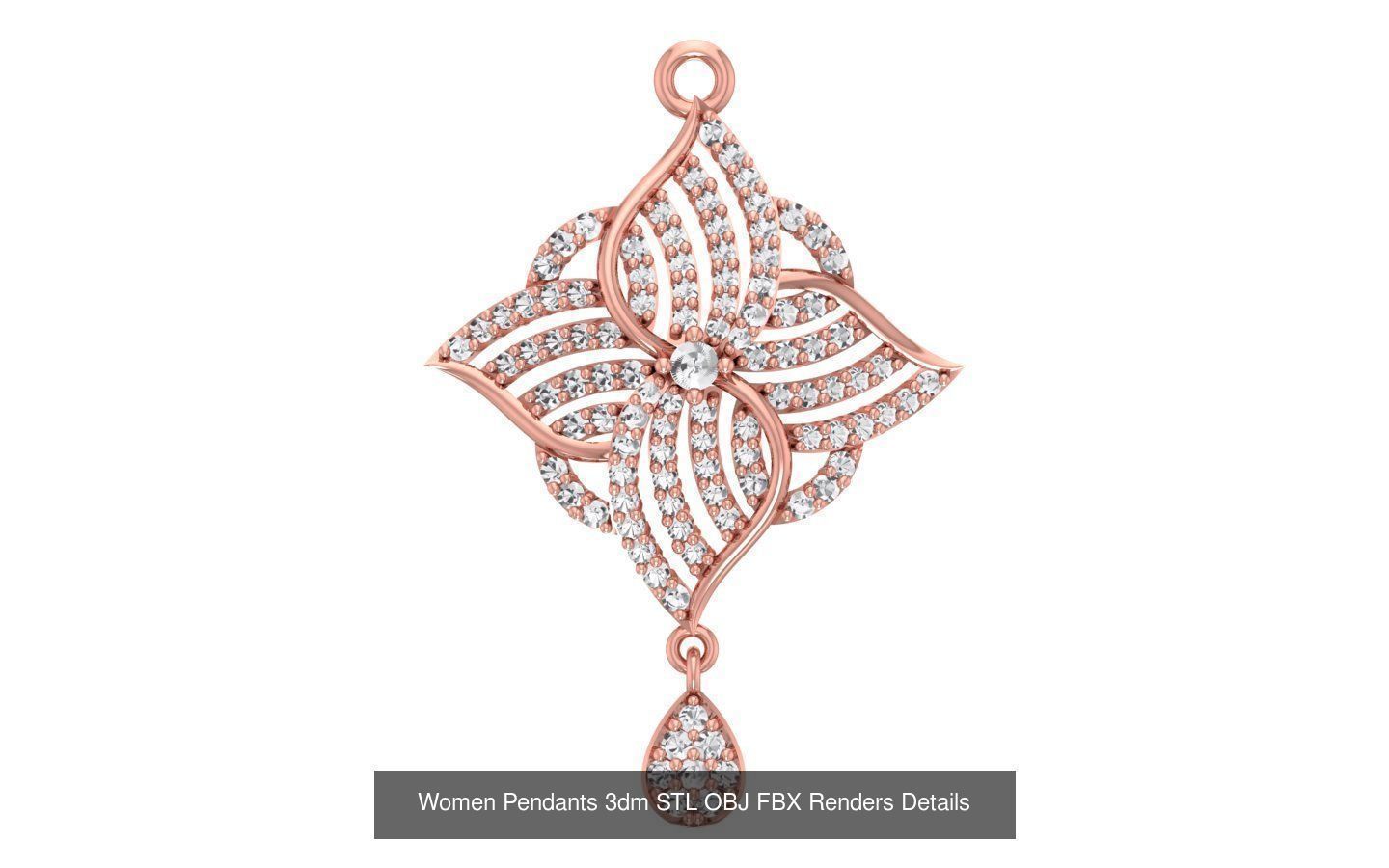 166 Women Pendants 3dm STL OBJ FBX Renders Details Collection _36