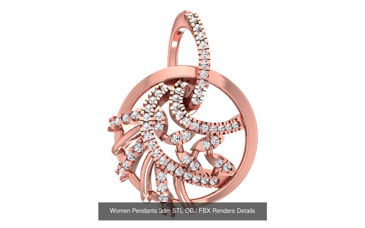 166 Women Pendants 3dm STL OBJ FBX Renders Details Collection _130