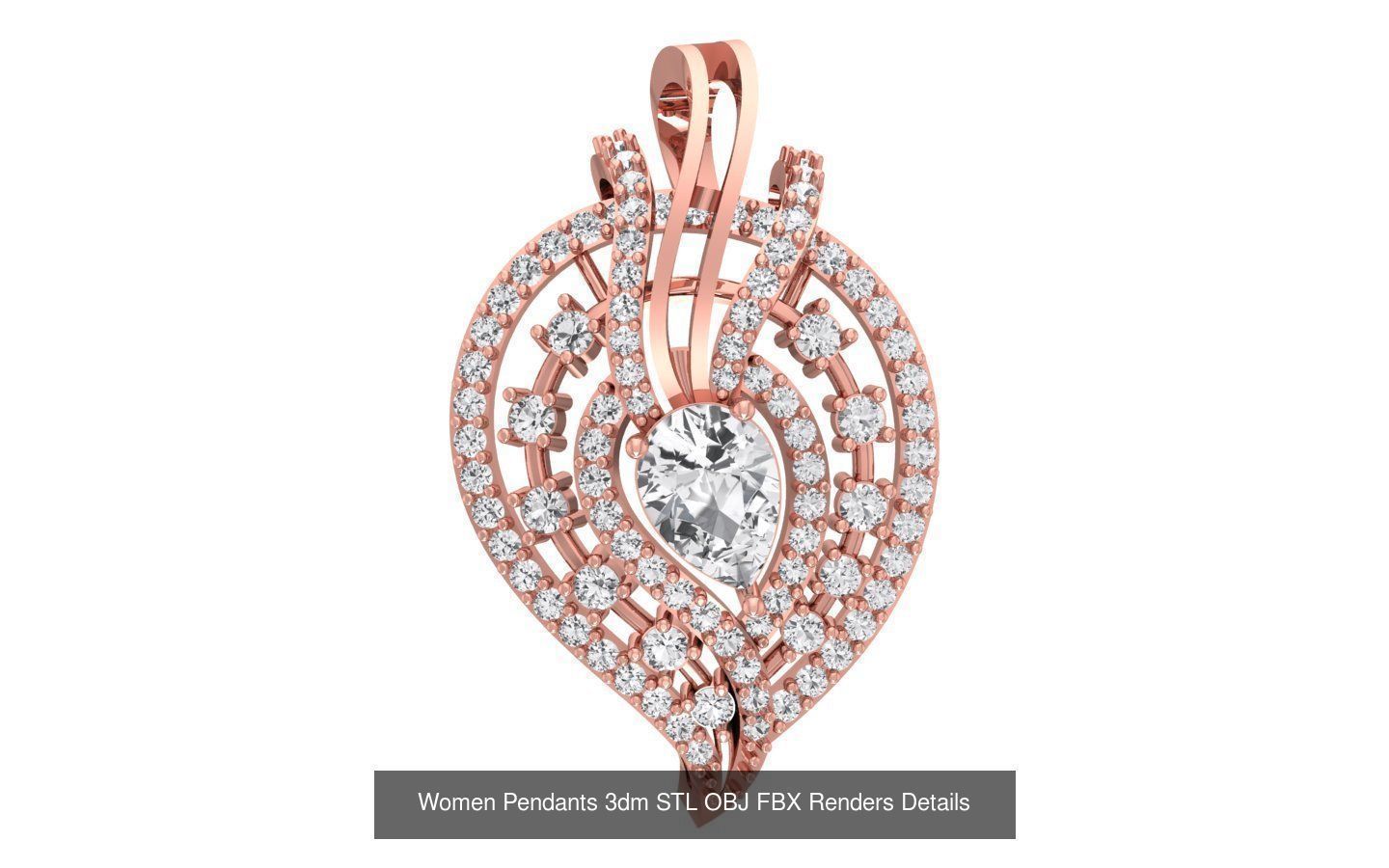 166 Women Pendants 3dm STL OBJ FBX Renders Details Collection _89