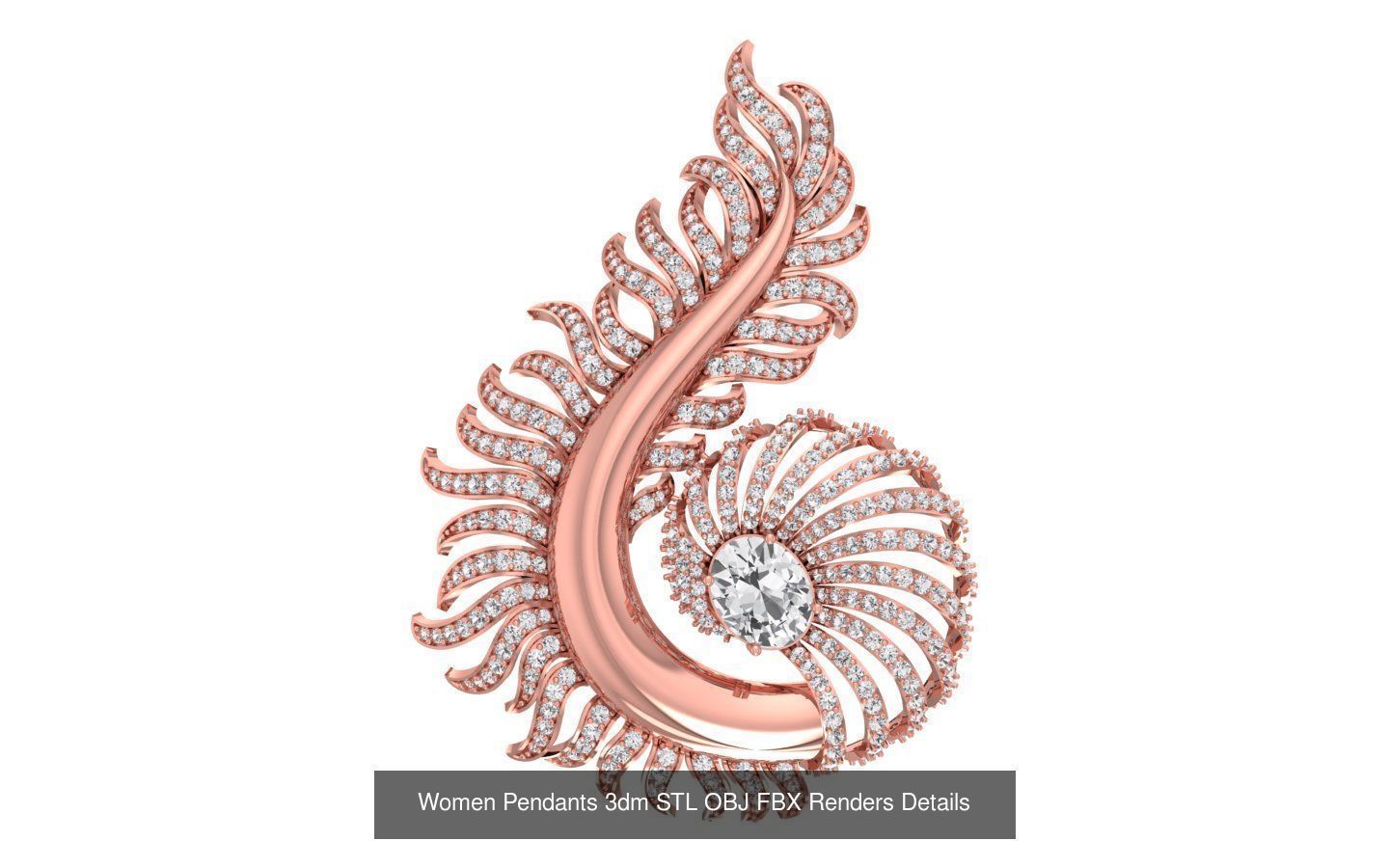 166 Women Pendants 3dm STL OBJ FBX Renders Details Collection _171