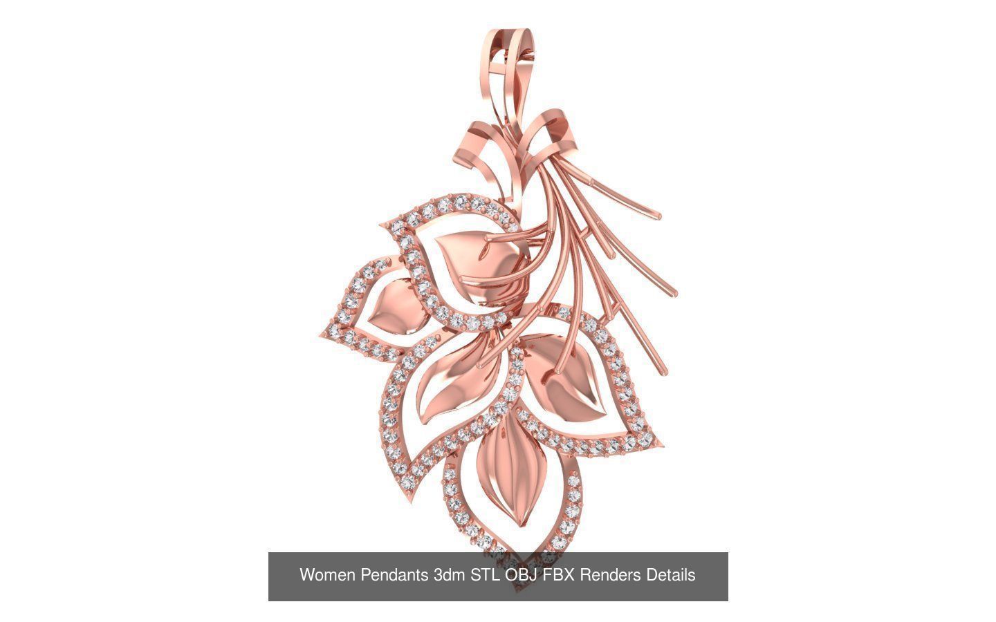166 Women Pendants 3dm STL OBJ FBX Renders Details Collection _98