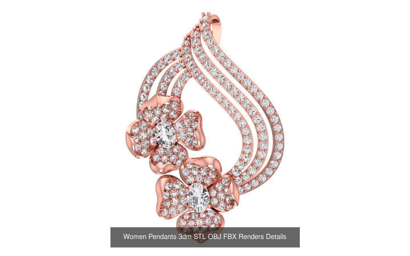 166 Women Pendants 3dm STL OBJ FBX Renders Details Collection _68