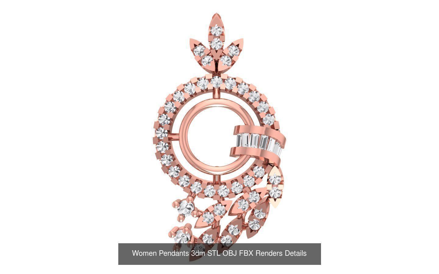 166 Women Pendants 3dm STL OBJ FBX Renders Details Collection _151