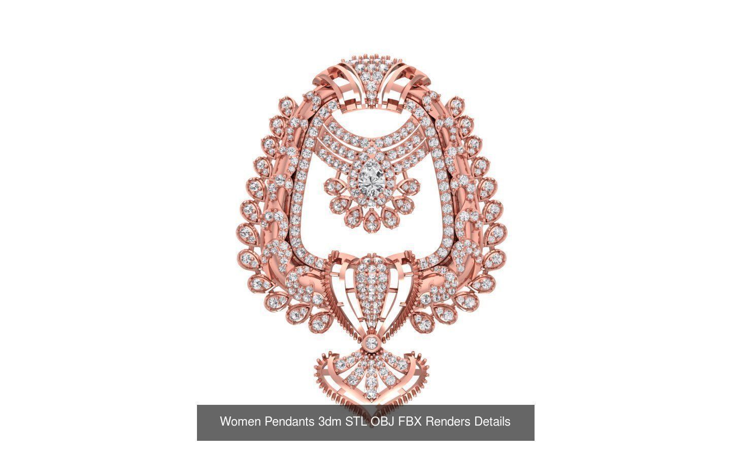 166 Women Pendants 3dm STL OBJ FBX Renders Details Collection _191