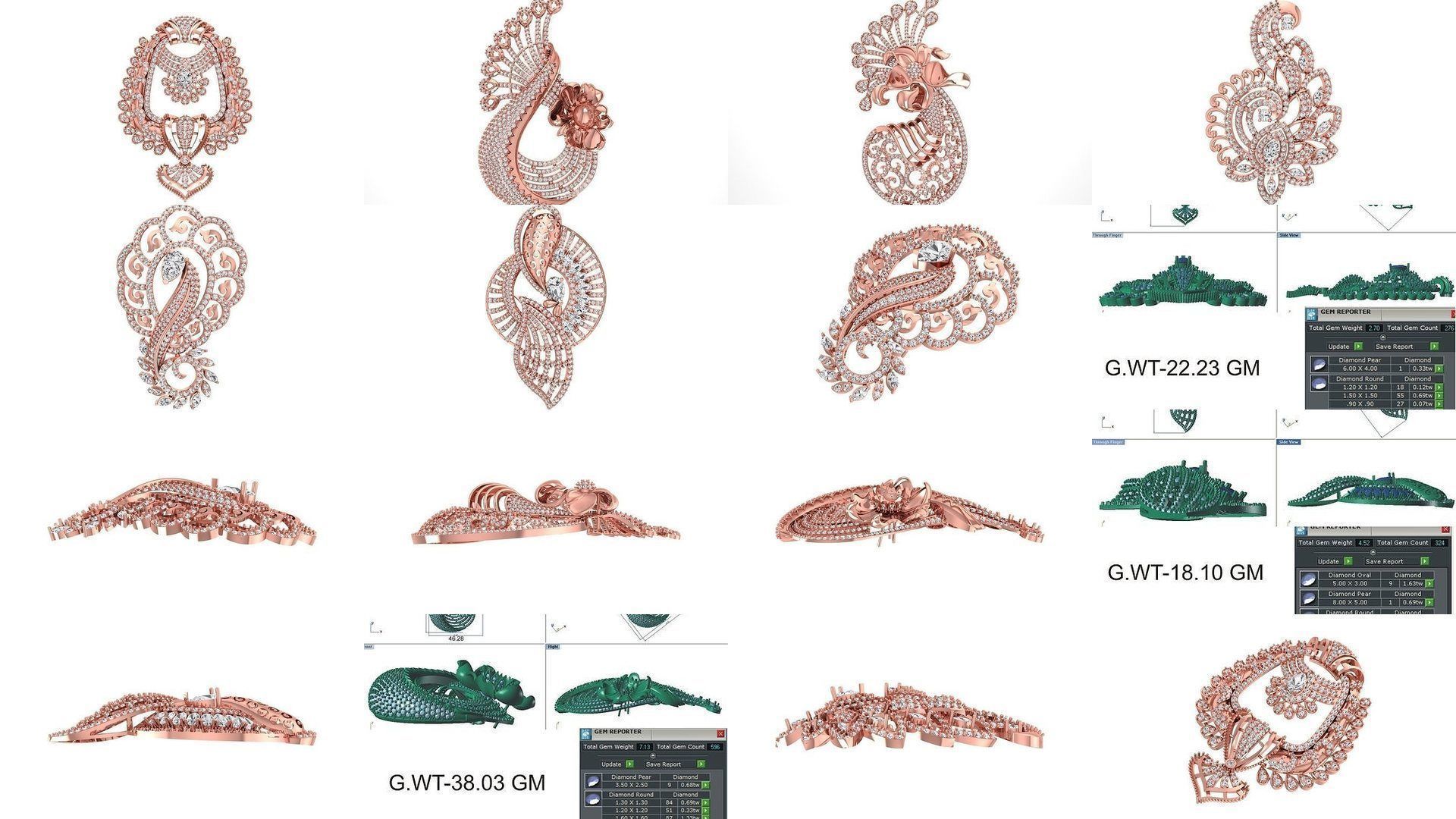 166 Women Pendants 3dm STL OBJ FBX Renders Details Collection _29