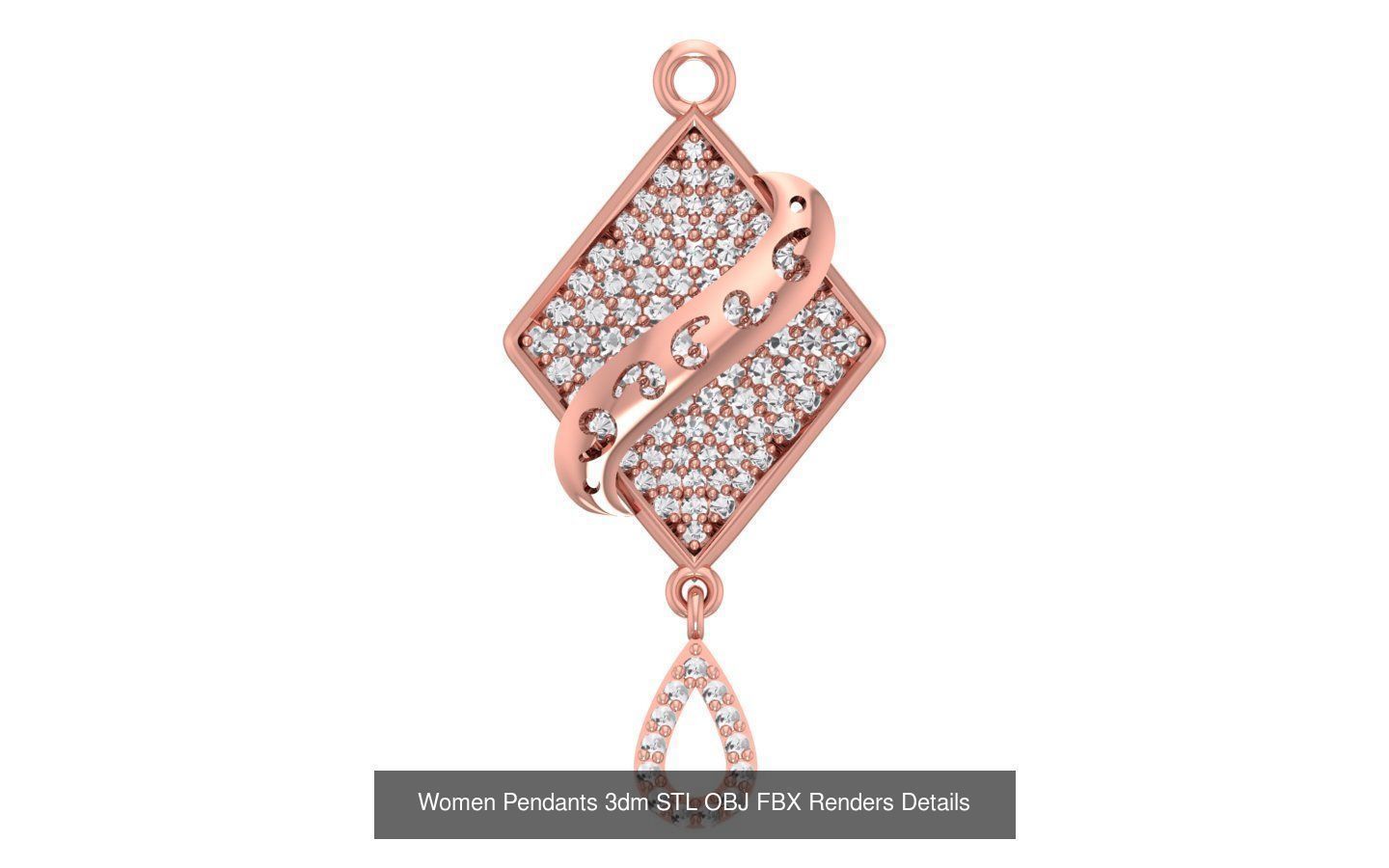 166 Women Pendants 3dm STL OBJ FBX Renders Details Collection _34