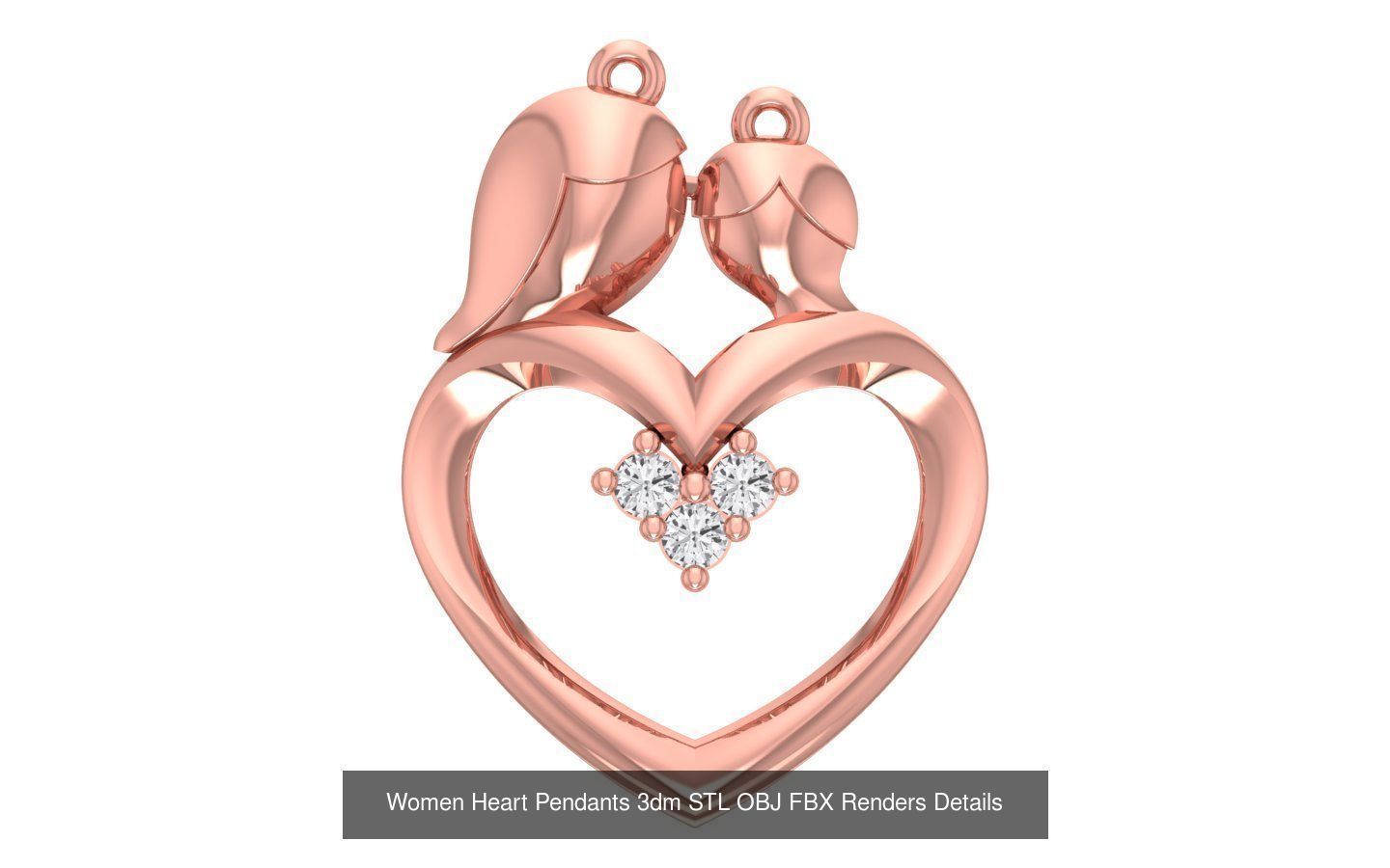 166 Women Pendants 3dm STL OBJ FBX Renders Details Collection _120