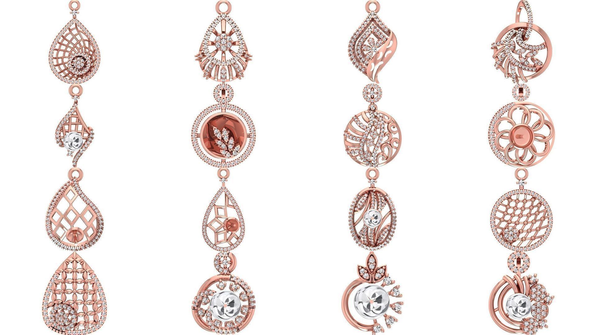 166 Women Pendants 3dm STL OBJ FBX Renders Details Collection _21