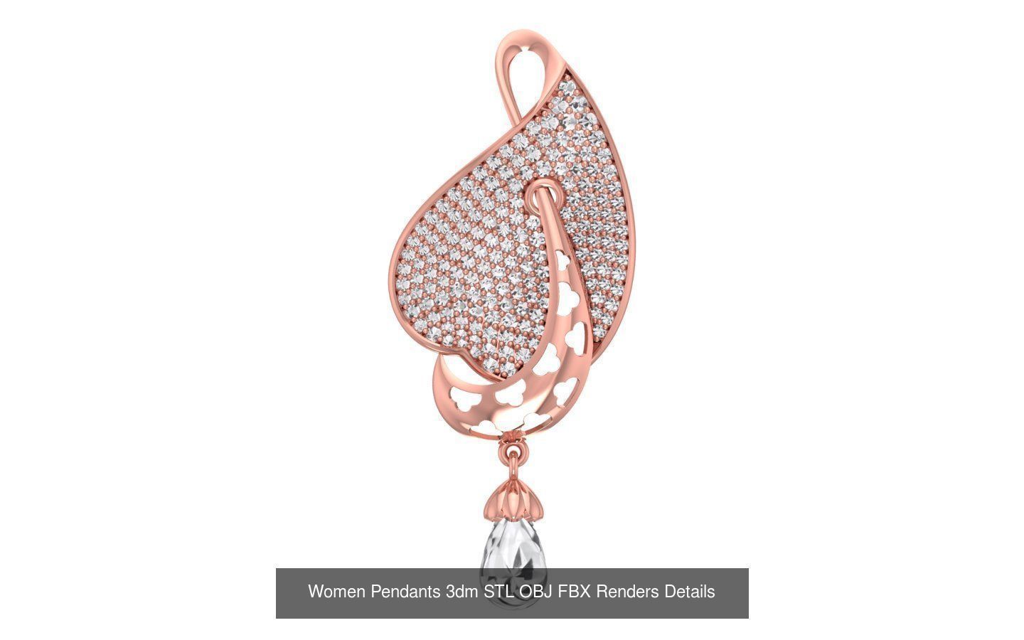 166 Women Pendants 3dm STL OBJ FBX Renders Details Collection _42