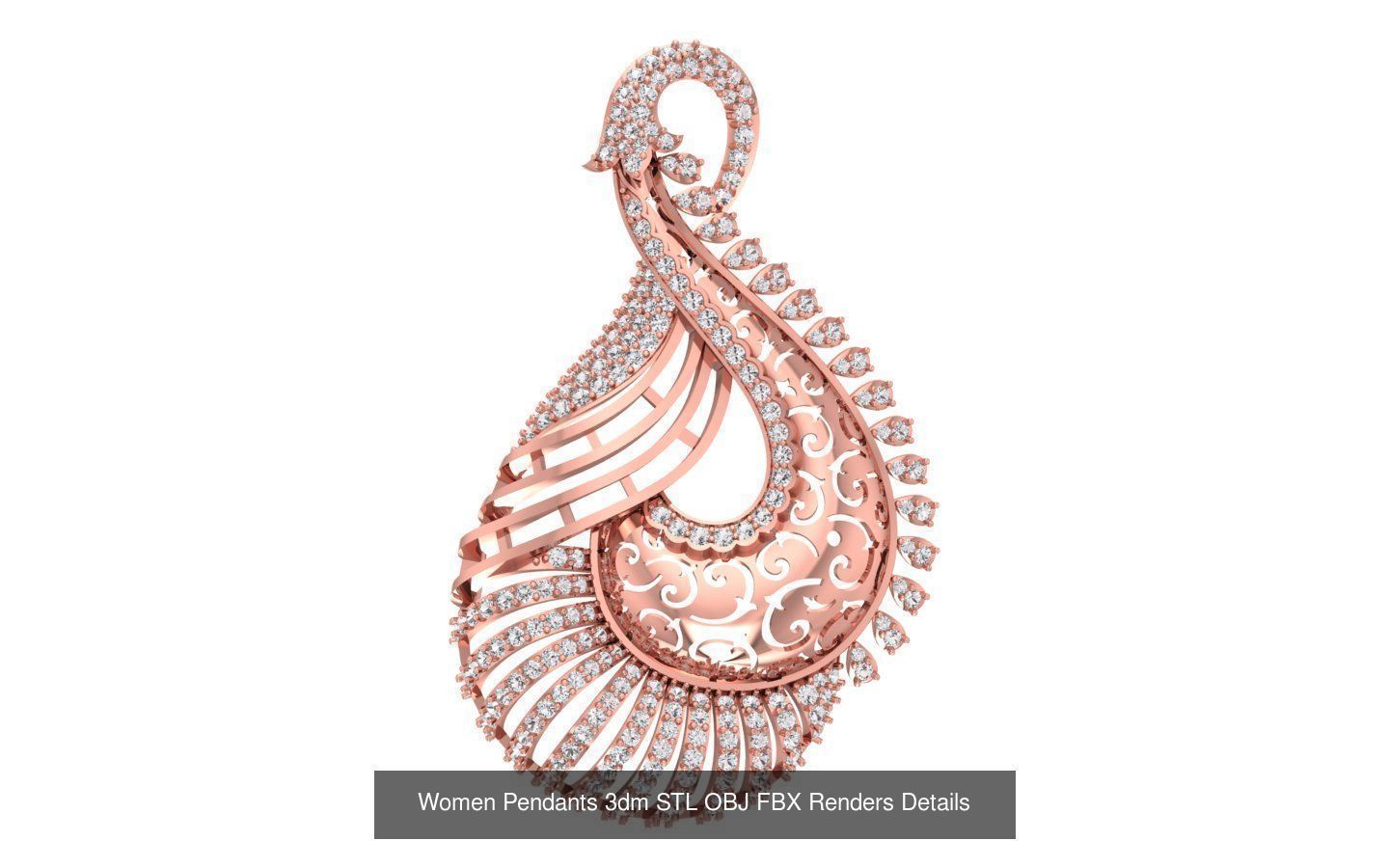 166 Women Pendants 3dm STL OBJ FBX Renders Details Collection _172