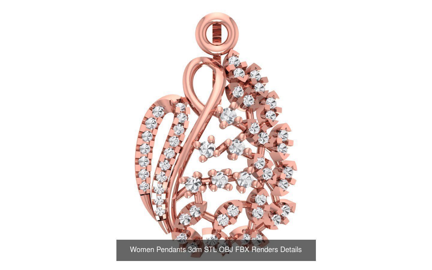 166 Women Pendants 3dm STL OBJ FBX Renders Details Collection _150