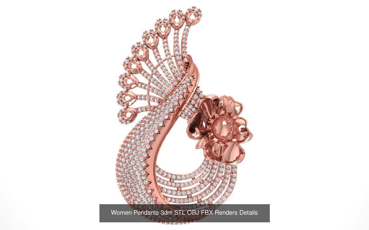 166 Women Pendants 3dm STL OBJ FBX Renders Details Collection _192
