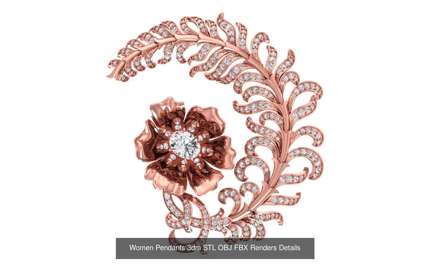 166 Women Pendants 3dm STL OBJ FBX Renders Details Collection _174