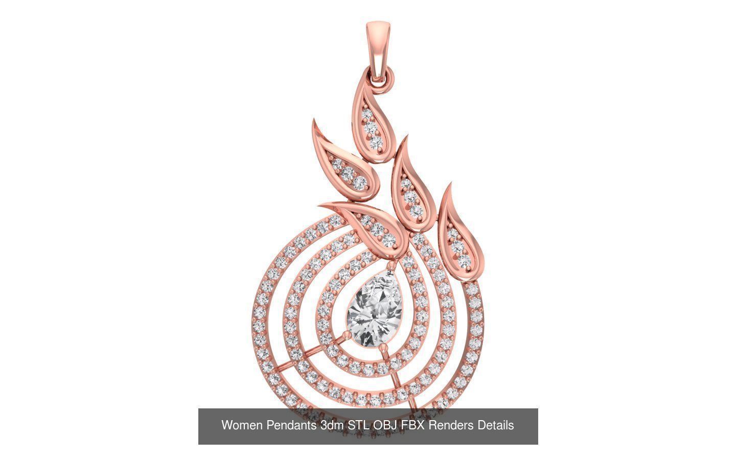 166 Women Pendants 3dm STL OBJ FBX Renders Details Collection _77