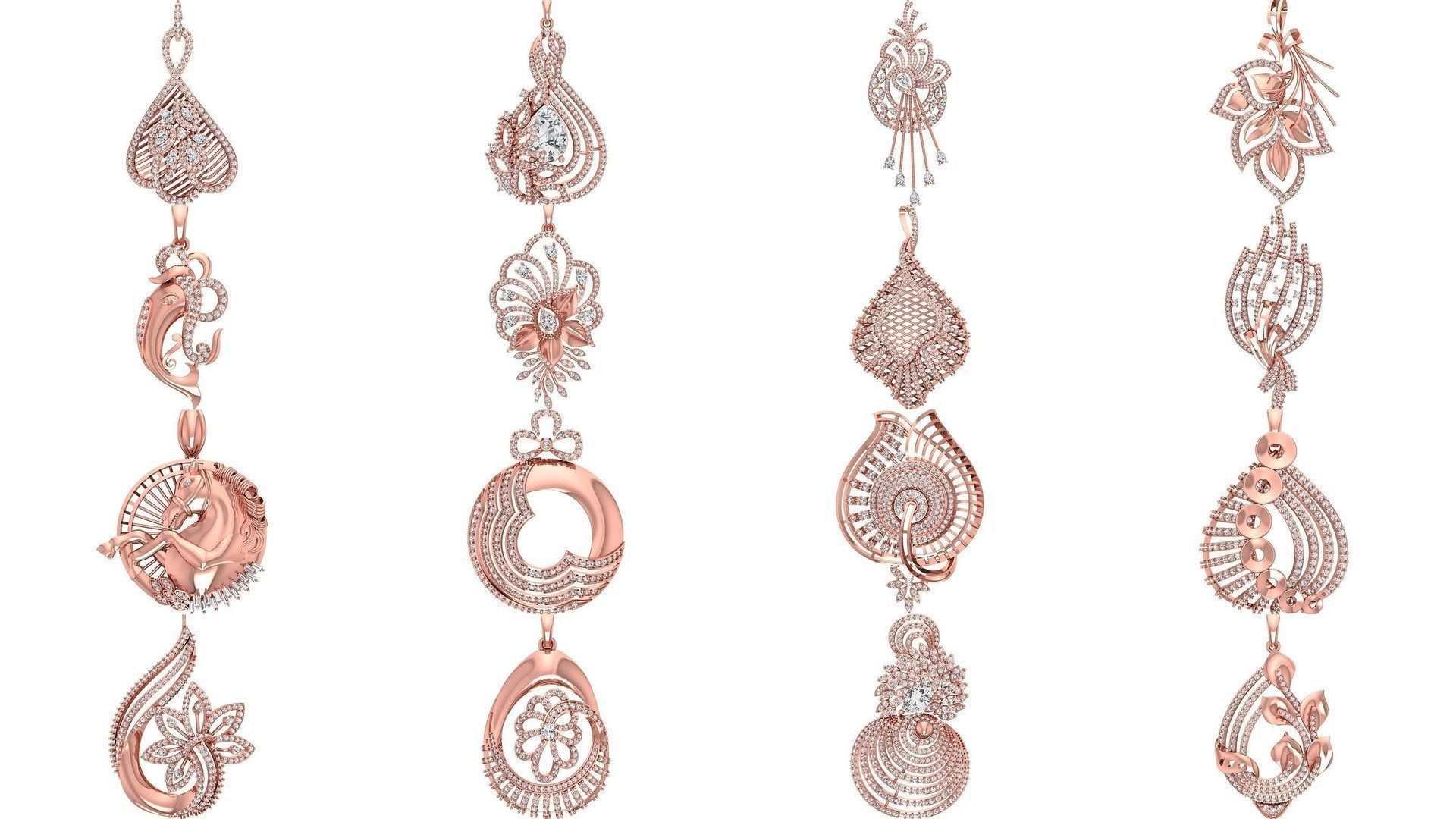 166 Women Pendants 3dm STL OBJ FBX Renders Details Collection _13