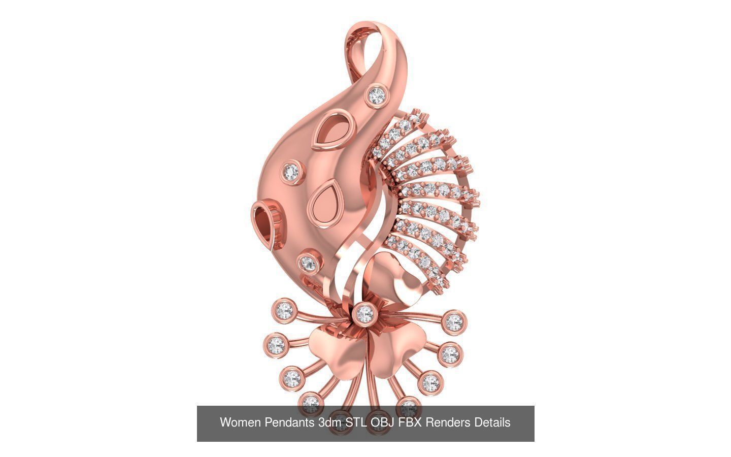 166 Women Pendants 3dm STL OBJ FBX Renders Details Collection _71