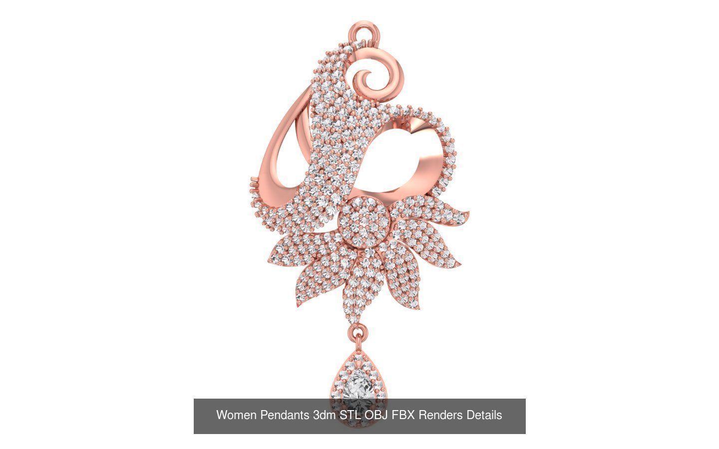 166 Women Pendants 3dm STL OBJ FBX Renders Details Collection _52