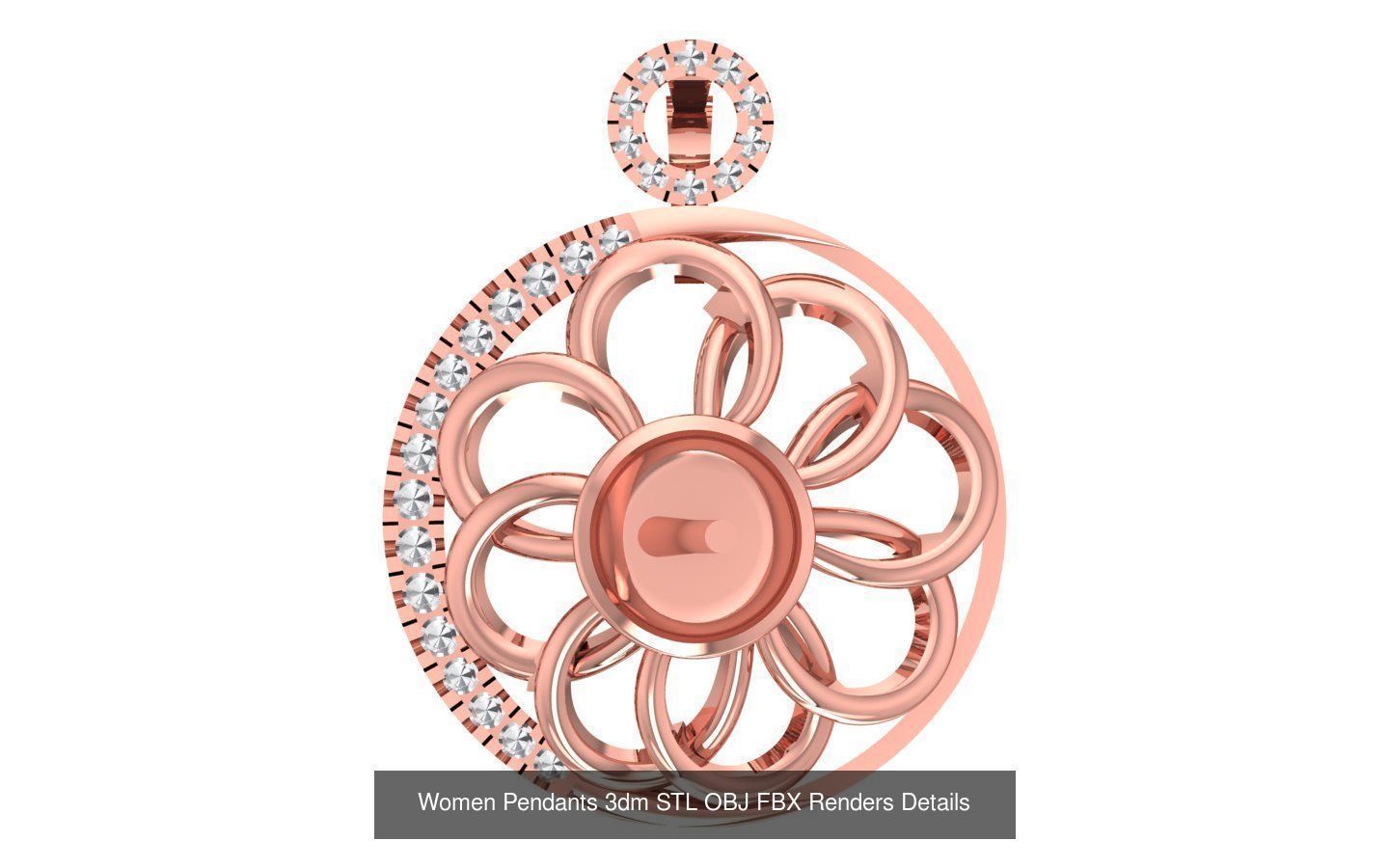 166 Women Pendants 3dm STL OBJ FBX Renders Details Collection _134