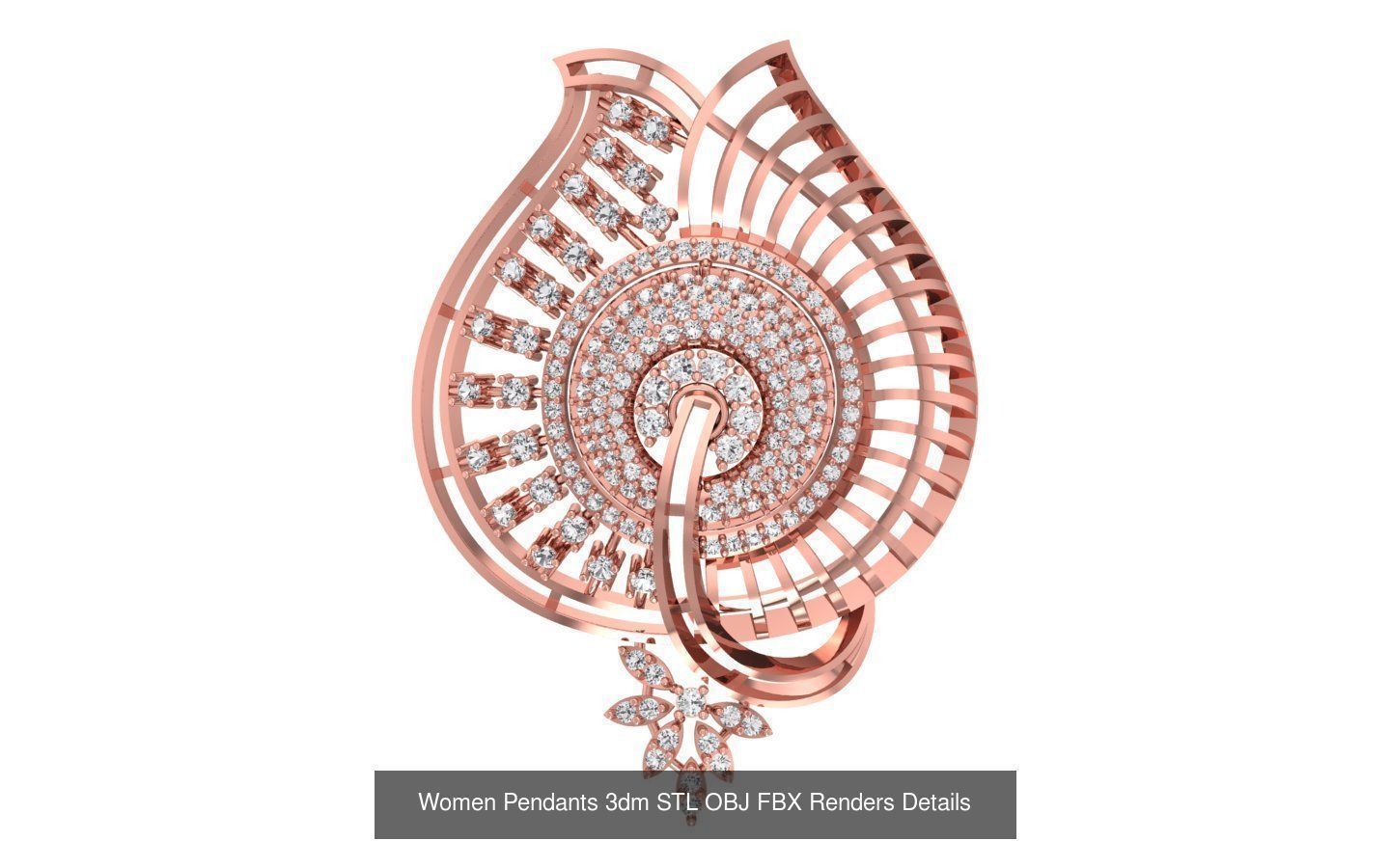 166 Women Pendants 3dm STL OBJ FBX Renders Details Collection _105