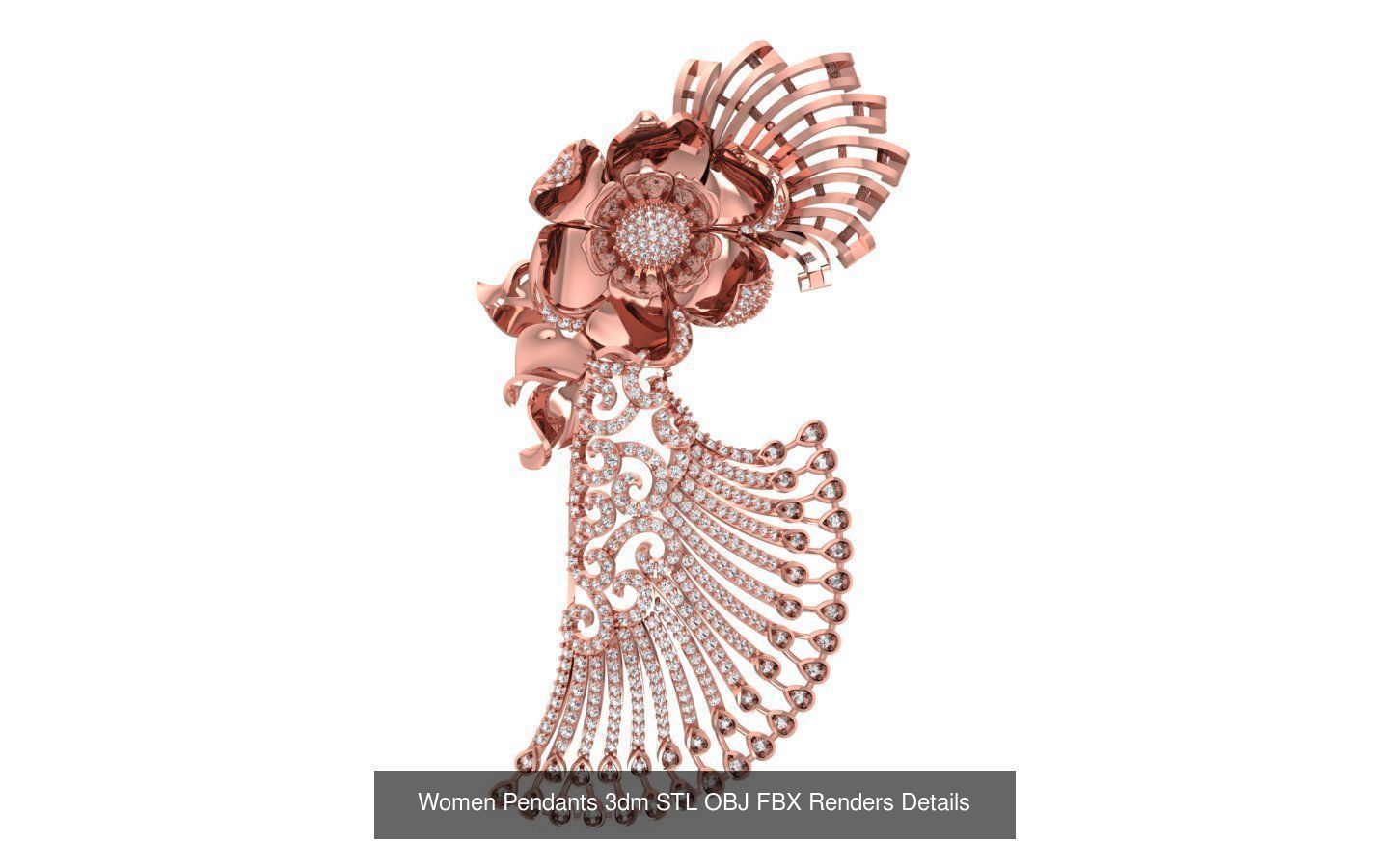 166 Women Pendants 3dm STL OBJ FBX Renders Details Collection _173