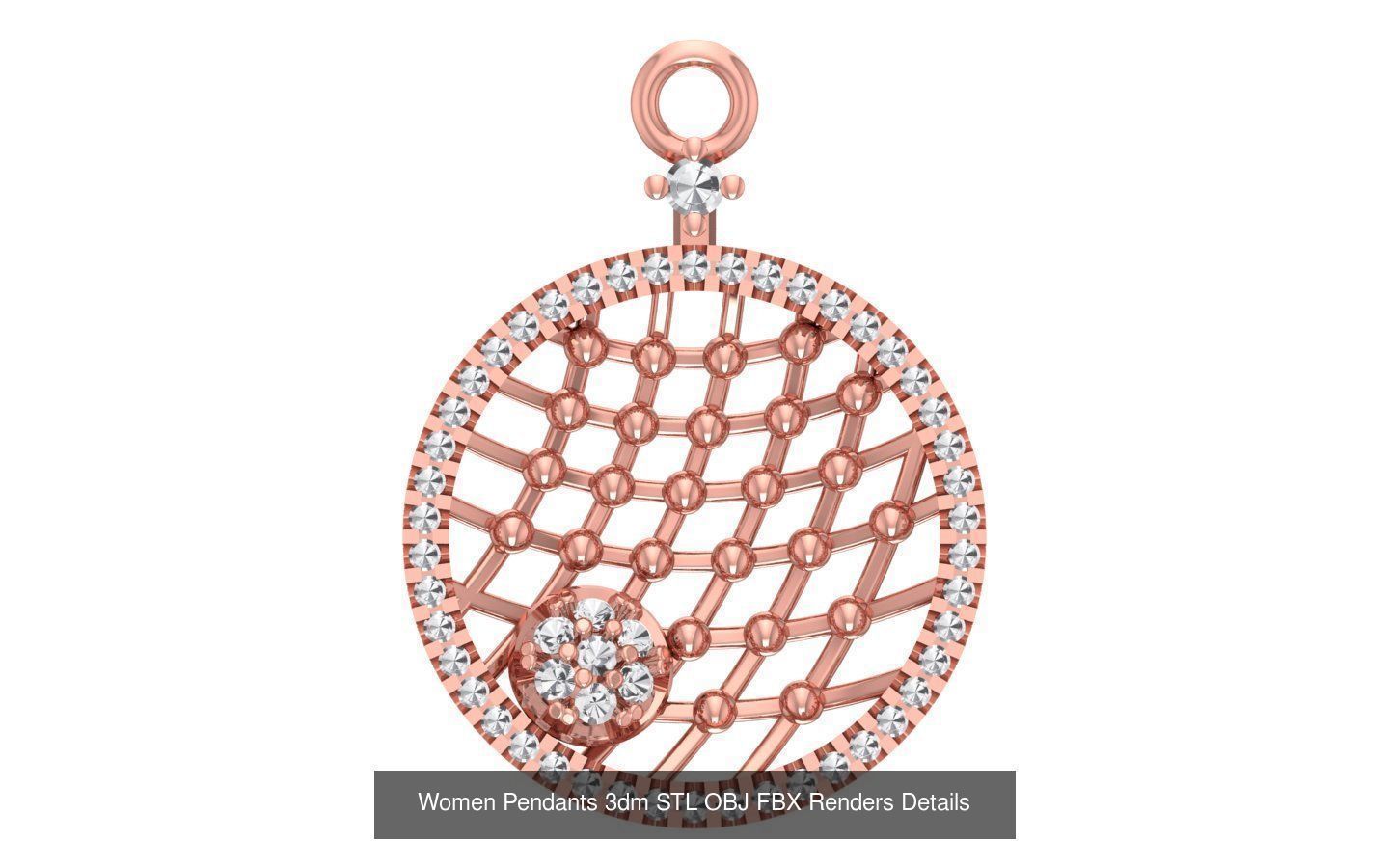 166 Women Pendants 3dm STL OBJ FBX Renders Details Collection _138