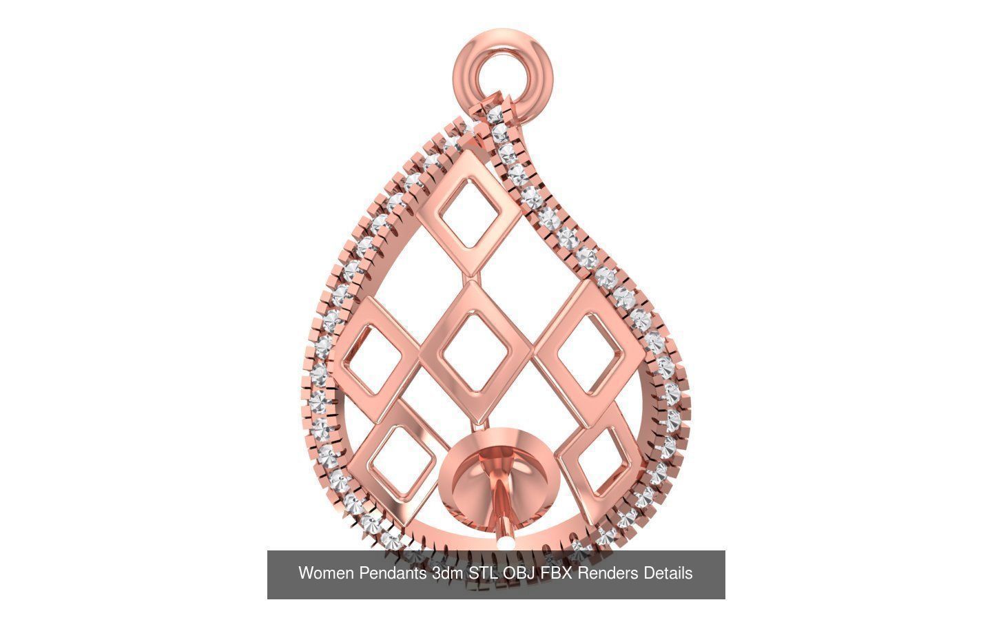 166 Women Pendants 3dm STL OBJ FBX Renders Details Collection _135