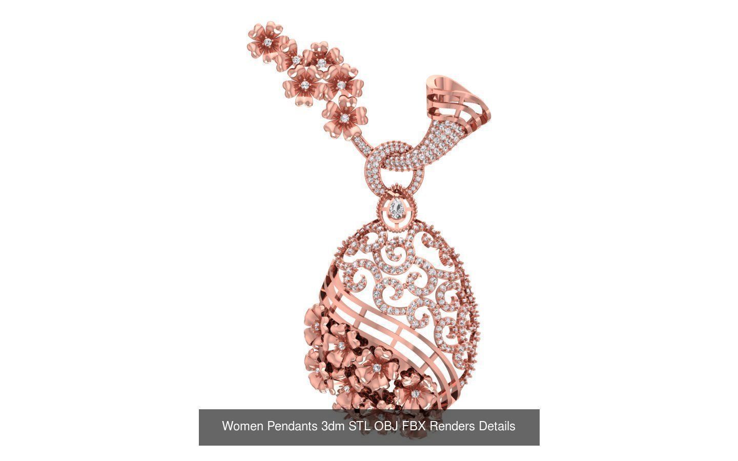 166 Women Pendants 3dm STL OBJ FBX Renders Details Collection _181