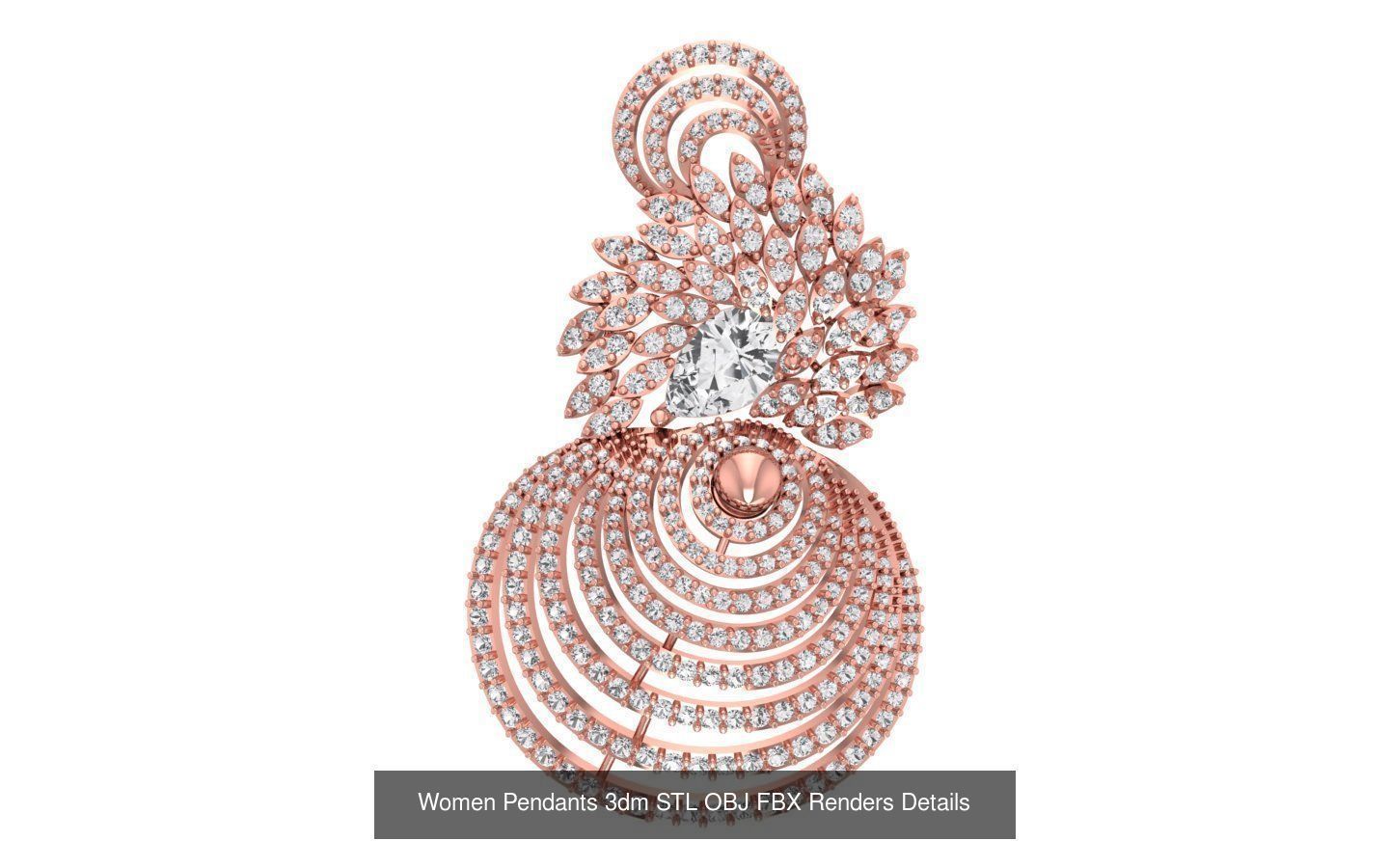 166 Women Pendants 3dm STL OBJ FBX Renders Details Collection _109