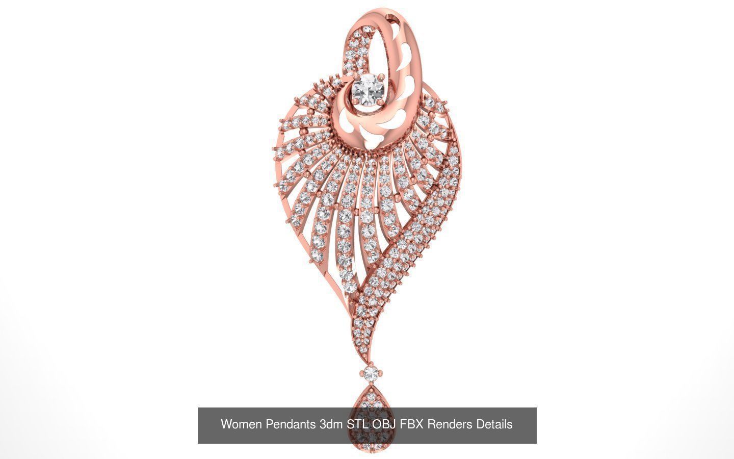 166 Women Pendants 3dm STL OBJ FBX Renders Details Collection _157