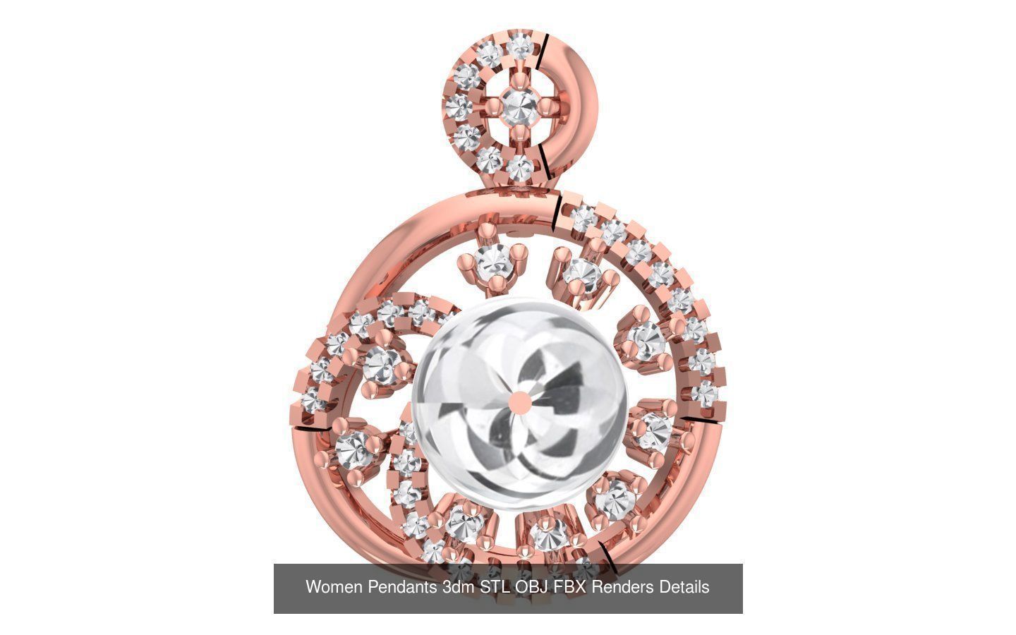 166 Women Pendants 3dm STL OBJ FBX Renders Details Collection _140