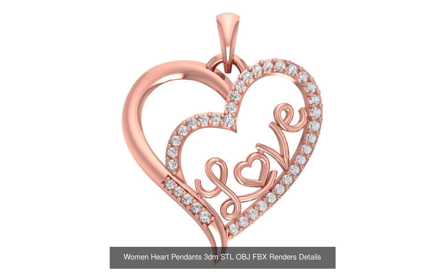 166 Women Pendants 3dm STL OBJ FBX Renders Details Collection _116