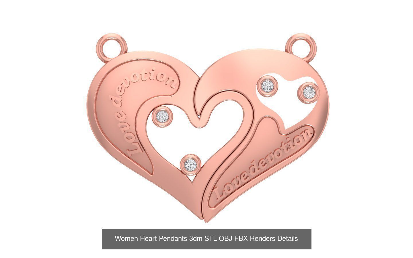 166 Women Pendants 3dm STL OBJ FBX Renders Details Collection _122