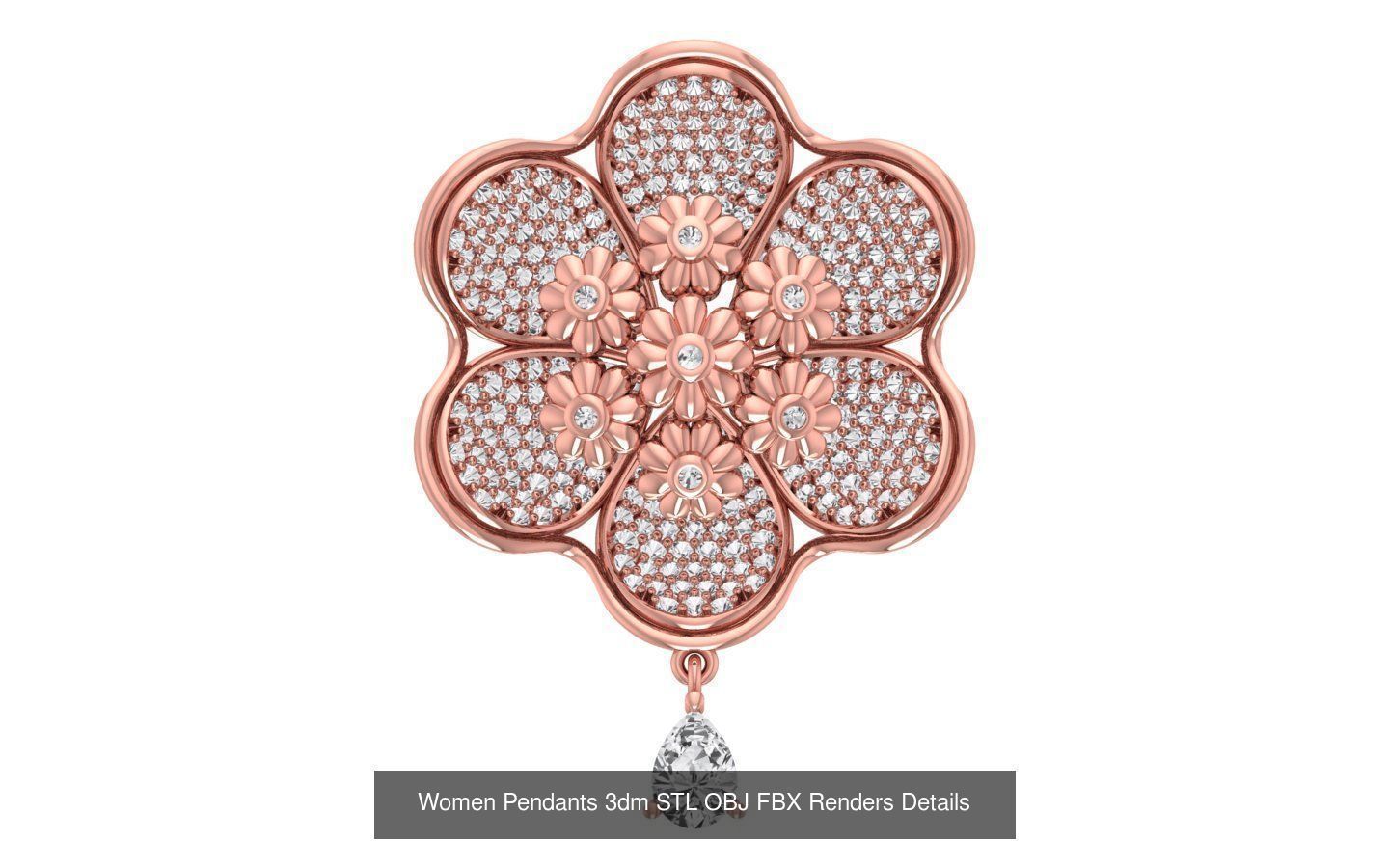 166 Women Pendants 3dm STL OBJ FBX Renders Details Collection _56
