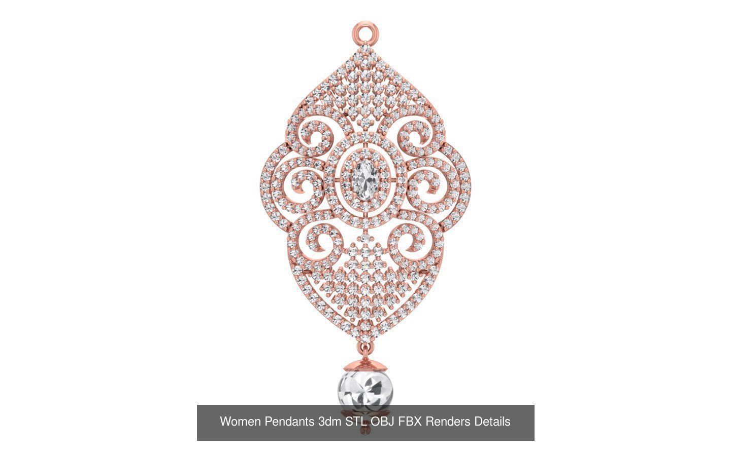 166 Women Pendants 3dm STL OBJ FBX Renders Details Collection _55