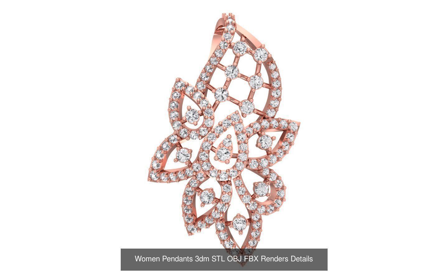 166 Women Pendants 3dm STL OBJ FBX Renders Details Collection _93