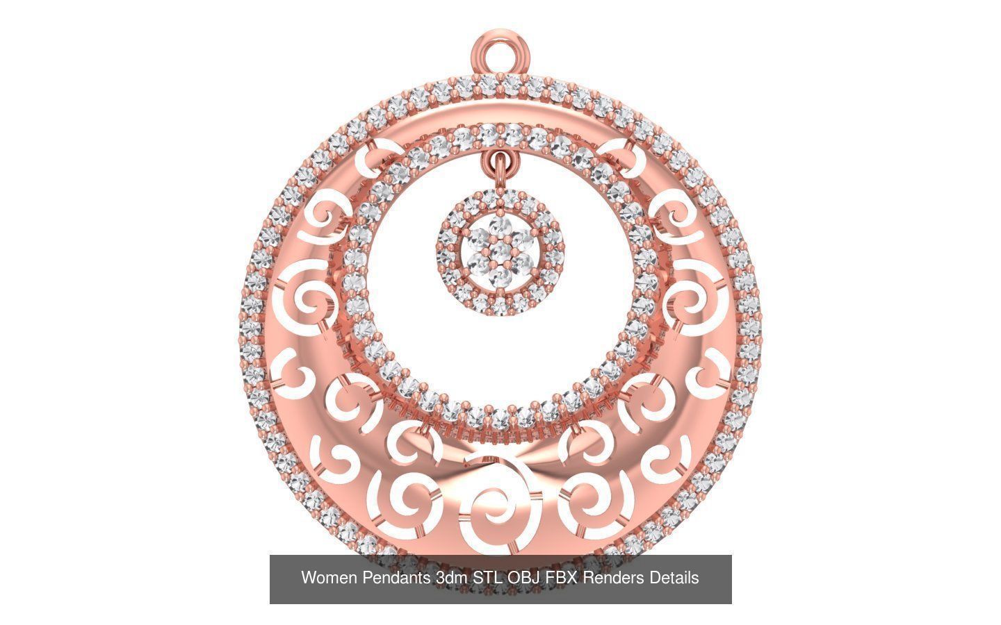 166 Women Pendants 3dm STL OBJ FBX Renders Details Collection _62