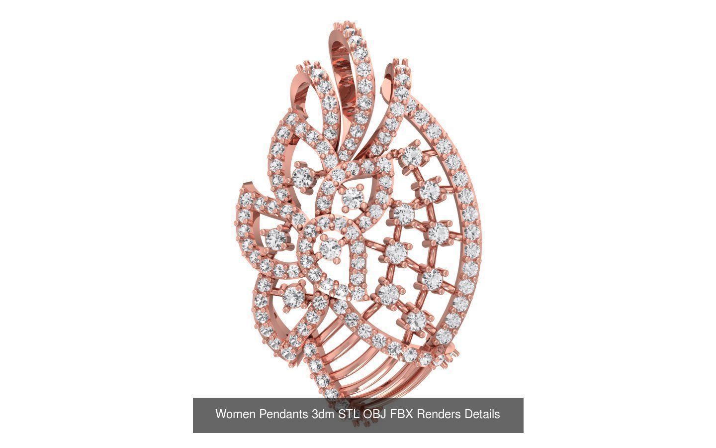 166 Women Pendants 3dm STL OBJ FBX Renders Details Collection _91