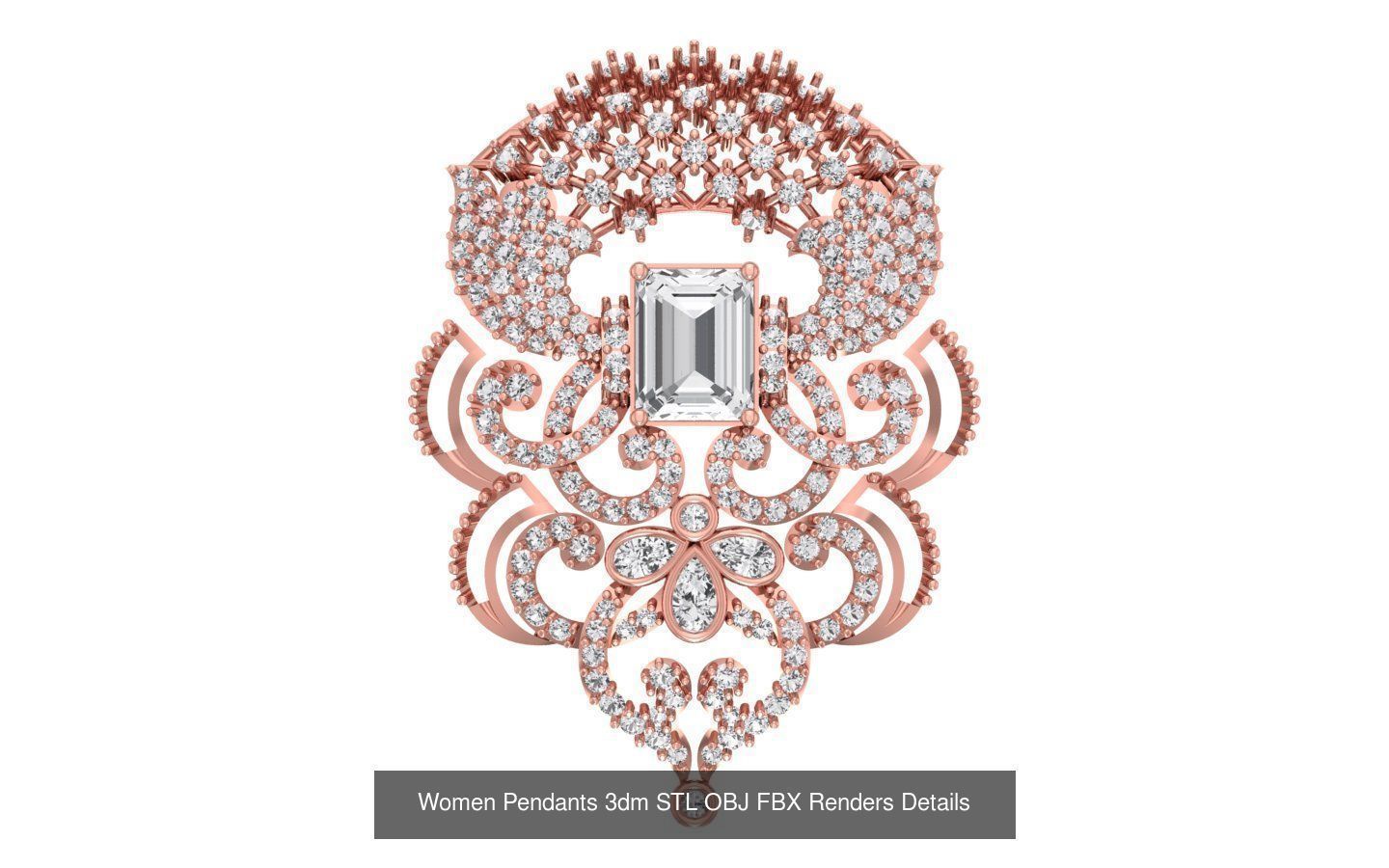 166 Women Pendants 3dm STL OBJ FBX Renders Details Collection _159