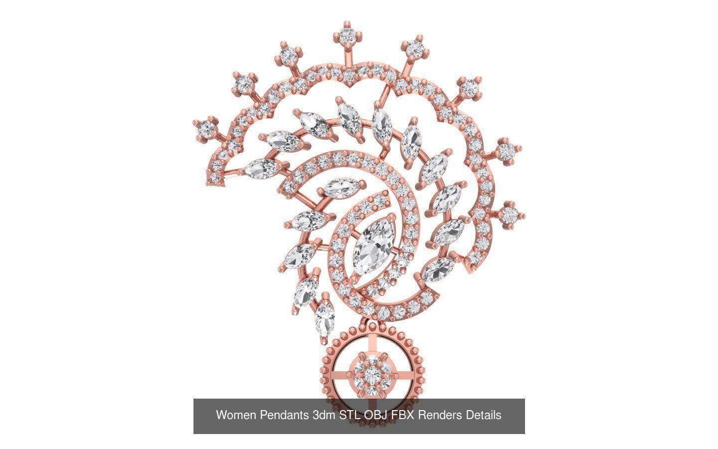 166 Women Pendants 3dm STL OBJ FBX Renders Details Collection _126