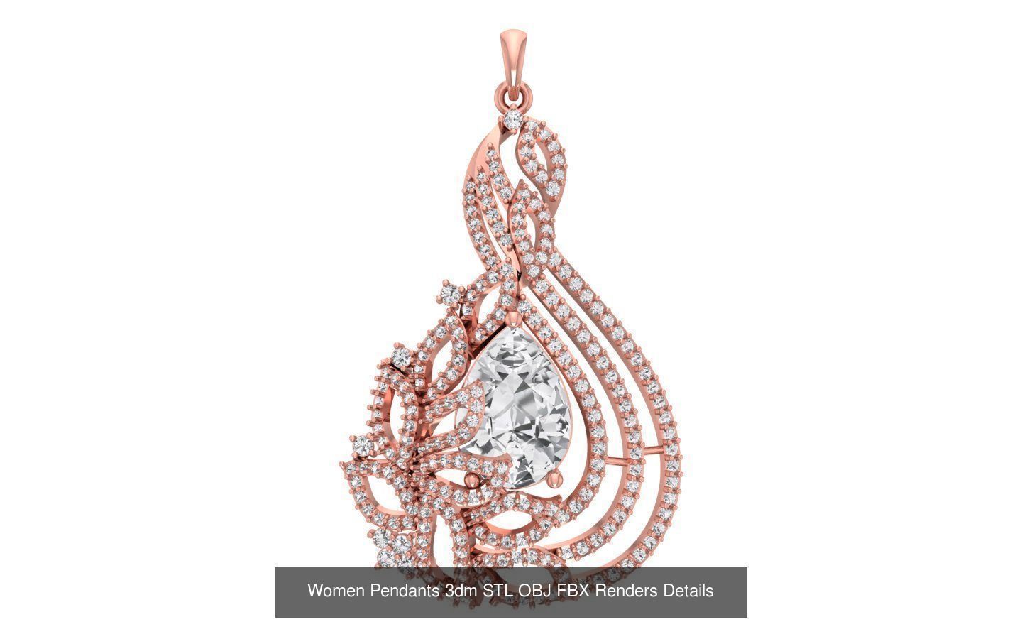 166 Women Pendants 3dm STL OBJ FBX Renders Details Collection _96