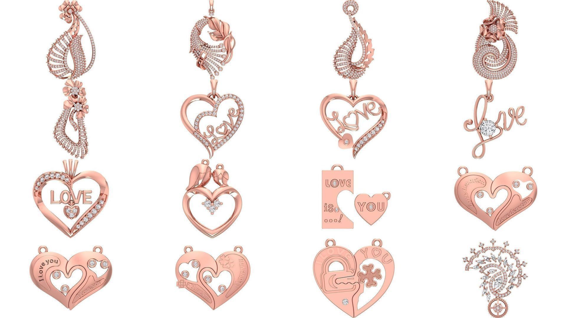 166 Women Pendants 3dm STL OBJ FBX Renders Details Collection _17