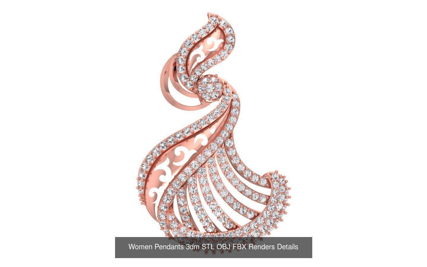 166 Women Pendants 3dm STL OBJ FBX Renders Details Collection _169
