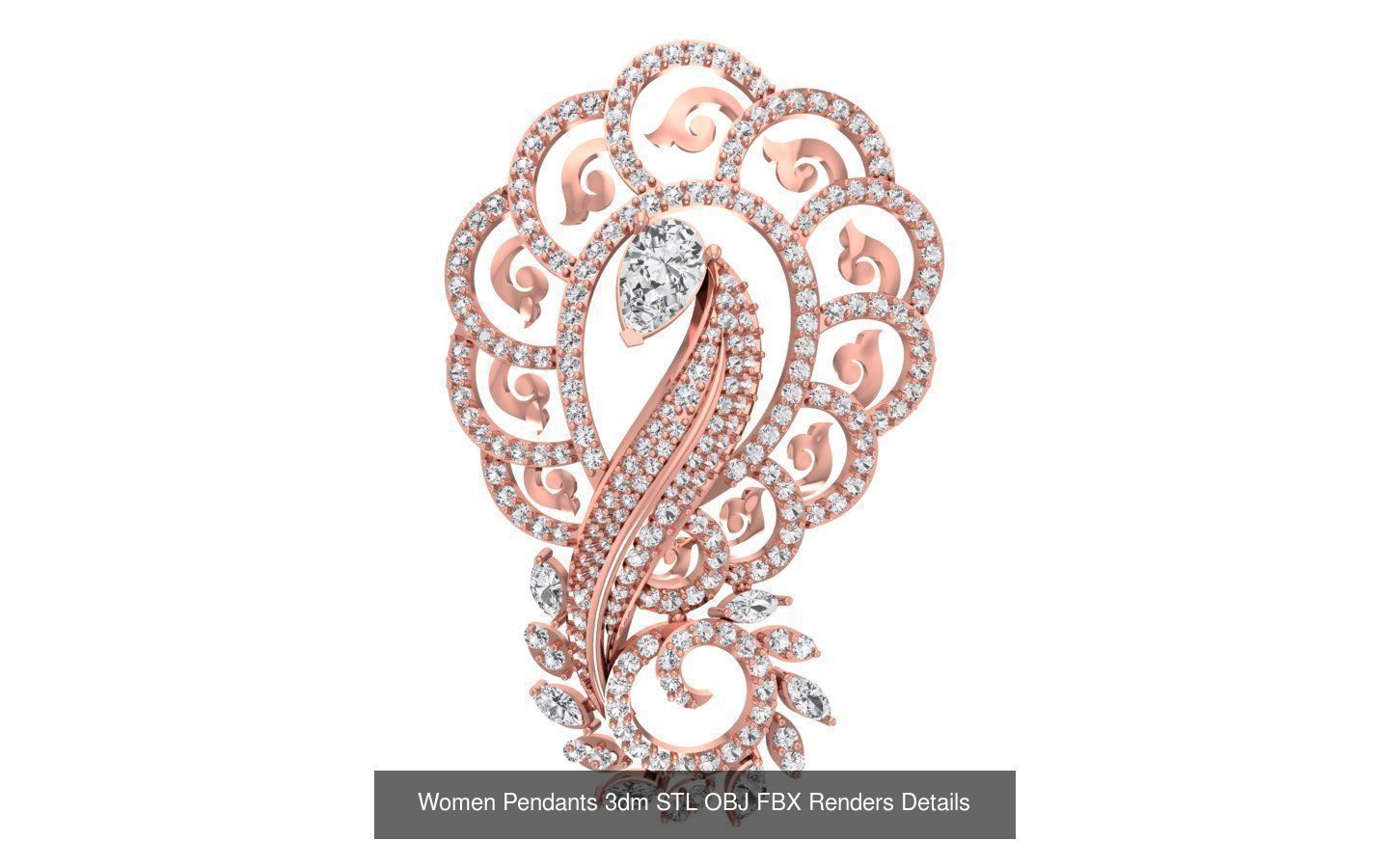 166 Women Pendants 3dm STL OBJ FBX Renders Details Collection _195