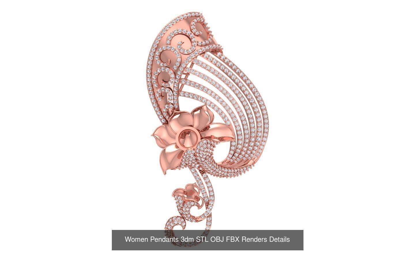 166 Women Pendants 3dm STL OBJ FBX Renders Details Collection _175